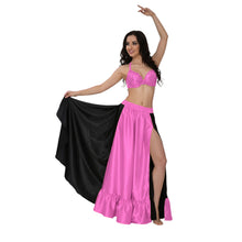Satin Half Circle Skirt w/ Frill | Elegant Dance Flow S-3XL | 41 Colors S52