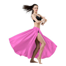 Satin Full Circle Skirt | Side Cut Belly Dance Flow S-3XL | 41 Colors S93