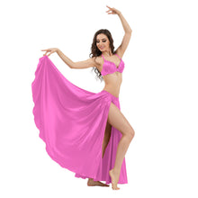 Satin Full Circle Belly Dance Skirt | Side Slit Flow S-5XL S2