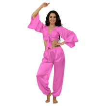 Satin Belly Dance Harem & Top Set | Full Costume S-3XL | 41 Colors S51