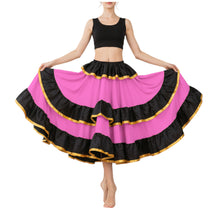 Satin Full Circle Skirt Black Frill | 360° Dance Flow S-3XL S75