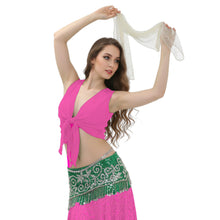 Chiffon Belly Dance Ruffle Top | Sleeveless Self-Tie S-5XL | 30 Colors C68