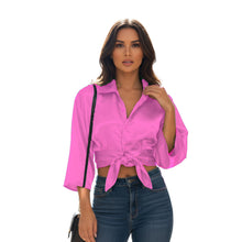Satin Button Down Crop Top | High-Shine Shirt S-3XL | 41 Colors S116