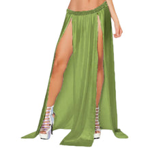 Belly Dance Satin Both side slit  cut Skirt S96- Regular Size 2