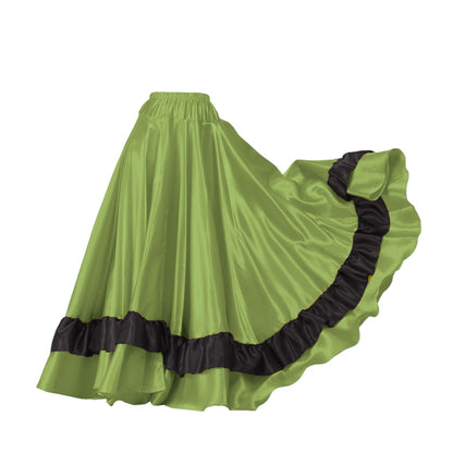 Belly Dance Satin Full Circle Skirt With Frill S33-Regular Size 2