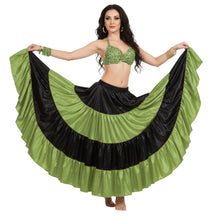 Satin 25 Yd 4 Tier Multi Color Skirt | Belly Dance Flow S-5XL S5