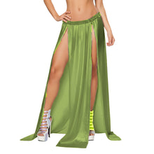 Satin Maxi Skirt Front Slit | Full Length Party Wear S-3XL S96