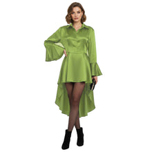 Satin Victorian Long Shirt Dress | Button Down Tunic S-3XL | 41 Colors S113