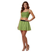 Satin Mini Skirt w/ Gold Trim | Party Wear S-3XL | 41 Colors S12