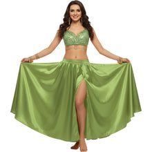 Satin Half Circle Dance Skirt | Side Slit Flow S-3XL | 41 Colors S15