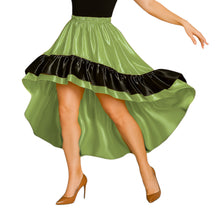 Satin Asymmetrical Dance Skirt Frill | High-Low Flow S-3XL S48