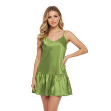 Violet Satin Sleep Dress, rich elegant night wear.