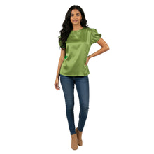 Satin Round Neck Short Sleeve Top | Chic Blouse S-3XL | 41 Colors S89