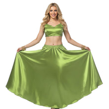 Satin Half Circle Belly Dance Skirt | Elegant Flow S-3XL | 41 Colors S9
