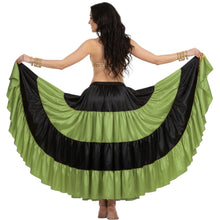 Satin 25 Yd 4 Tier Multi Color Skirt | Belly Dance Flow S-5XL S5