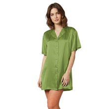 Satin Night Wear Long Shirt | Loose Sleep Shirt Dress S-3XL | 41 Colors S111