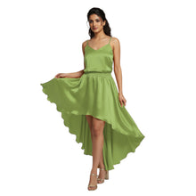 White Satin Asymmetrical Skirt, crisp essential evening maxi.