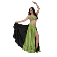Satin Half Circle Skirt w/ Frill | Elegant Dance Flow S-3XL | 41 Colors S52