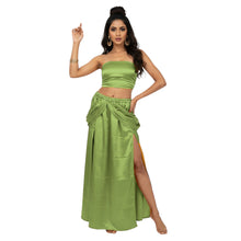 Satin Side Cut Draped Skirt | High Slit Flow Maxi S-3XL | 41 Colors S42