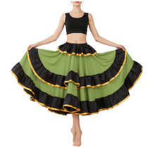 Satin Full Circle Skirt Black Frill | 360° Dance Flow S-3XL S75