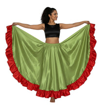 Satin 12 Yard Full Circle Skirt Red Frill | Pro Flow S-3XL S54