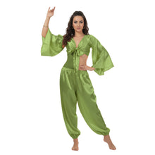 Satin Belly Dance Harem & Top Set | Full Costume S-3XL | 41 Colors S40