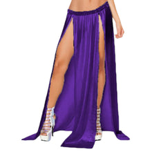 Belly Dance Satin Both side slit  cut Skirt S96- Regular Size 2