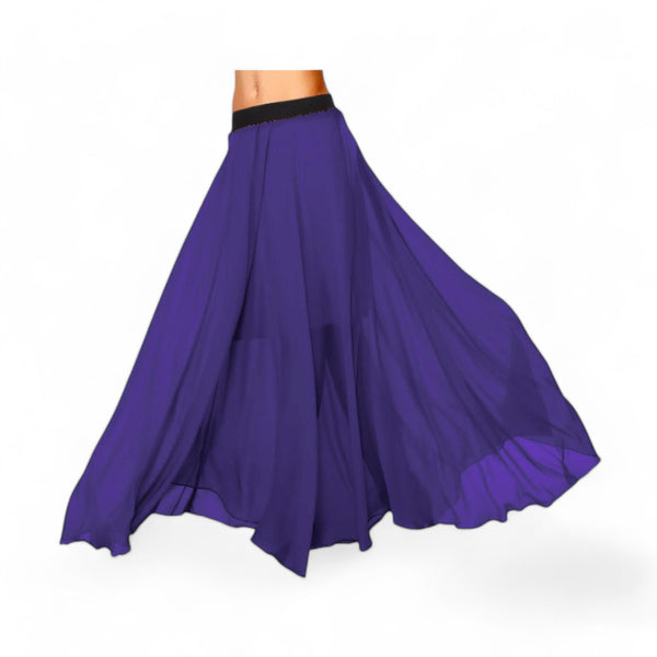 Chiffon Half Circle Belly Dance Skirt | Sleek A-Line Flow Practice Wear C13