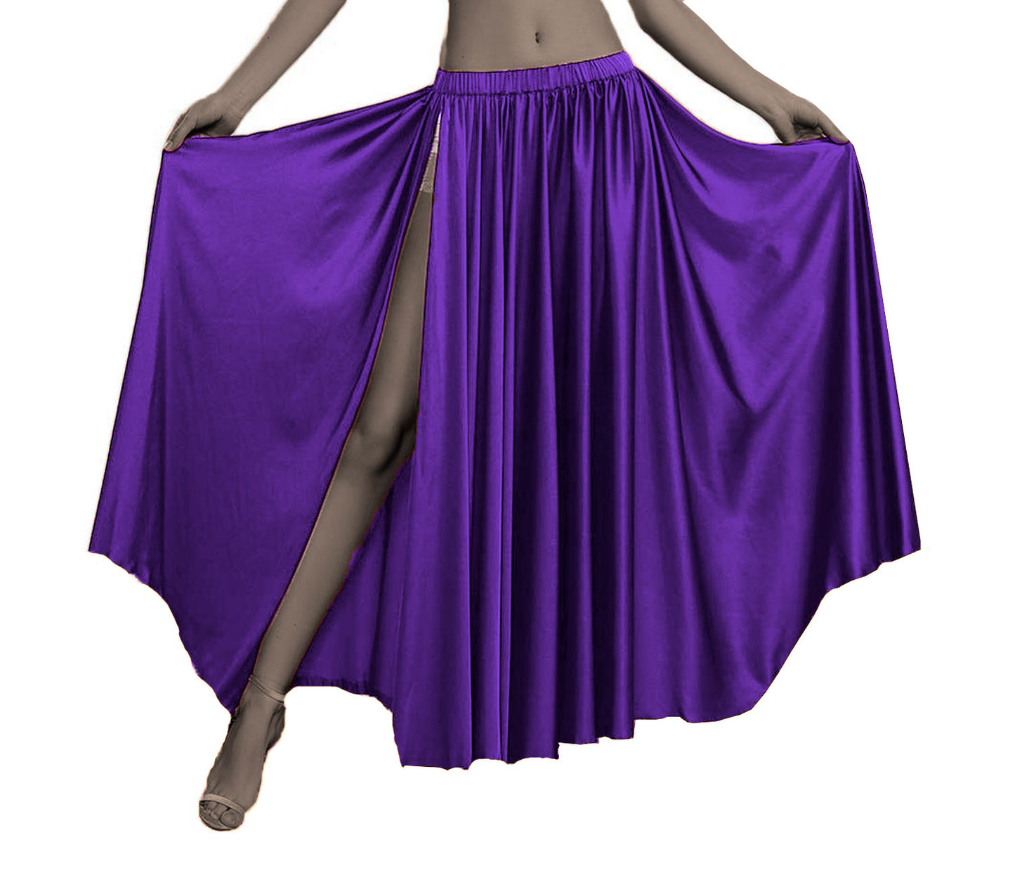 Belly Dancing Skirt Full Circle Skirt One Slit S93 - Regular Size 2