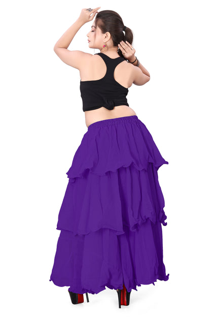 Chiffon 3 Layer Belly Dance Skirt C3- Regular Size 2