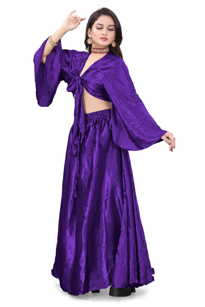 Satin Belly Dance Costumes Skirt Top Set S76-Regular Size 2