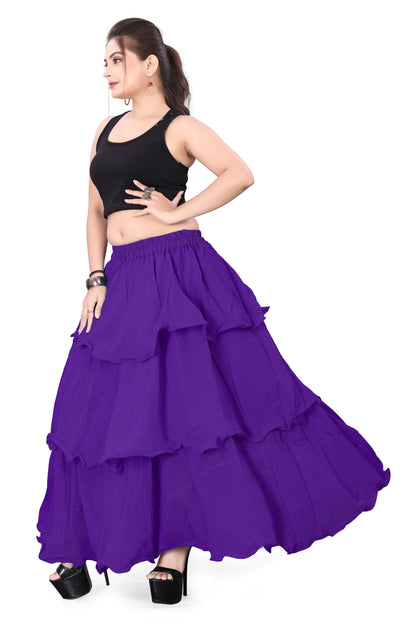 Chiffon 3 Layer Belly Dance Skirt C3- Regular Size 2