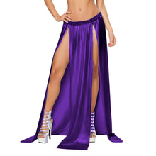 Satin Maxi Skirt Front Slit | Full Length Party Wear S-3XL S96