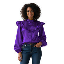 White Satin Long Sleeve Shirt, crisp essential office blouse.