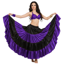 Satin 25 Yd 4 Tier Multi Color Skirt | Belly Dance Flow S-5XL S5