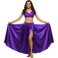 Satin Half Circle Dance Skirt | Side Slit Flow S-3XL | 41 Colors S15