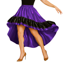 Satin Asymmetrical Dance Skirt Frill | High-Low Flow S-3XL S48