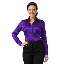 Satin Long Sleeve Button Down Shirt | Elegant Blouse S-3XL | 41 Colors S81