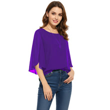 Chiffon Round Neck Top | Sheer Casual Blouse S-5XL | 30 Colors C52