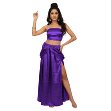 Satin Side Cut Draped Skirt | High Slit Flow Maxi S-3XL | 41 Colors S42