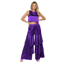 Satin 3-Layer Palazzo Pants | Wide Leg Party Trousers S-3XL | 41 Colors S97