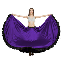 Satin 16 Yard Full Circle Skirt Black Frill | Pro Flow S-3XL S51