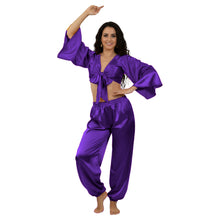 Satin Belly Dance Harem & Top Set | Full Costume S-3XL | 41 Colors S51