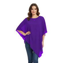 Chiffon Round Neck Fancy Top | Dressy Blouse S-5XL | 30 Colors C59