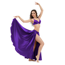 Satin Full Circle Belly Dance Skirt | Side Slit Flow S-5XL S2