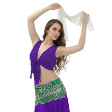 Chiffon Belly Dance Ruffle Top | Sleeveless Self-Tie S-5XL | 30 Colors C68