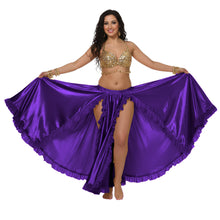 Satin Full Circle Skirt w/ Slit | 360° Dance Flow S-3XL | 41 Colors S102
