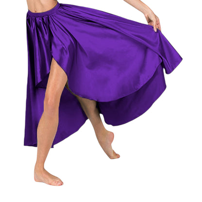 Belly Dance Satin Skirt Ballet Asymmetrical skirt S72 - Regular Size 3