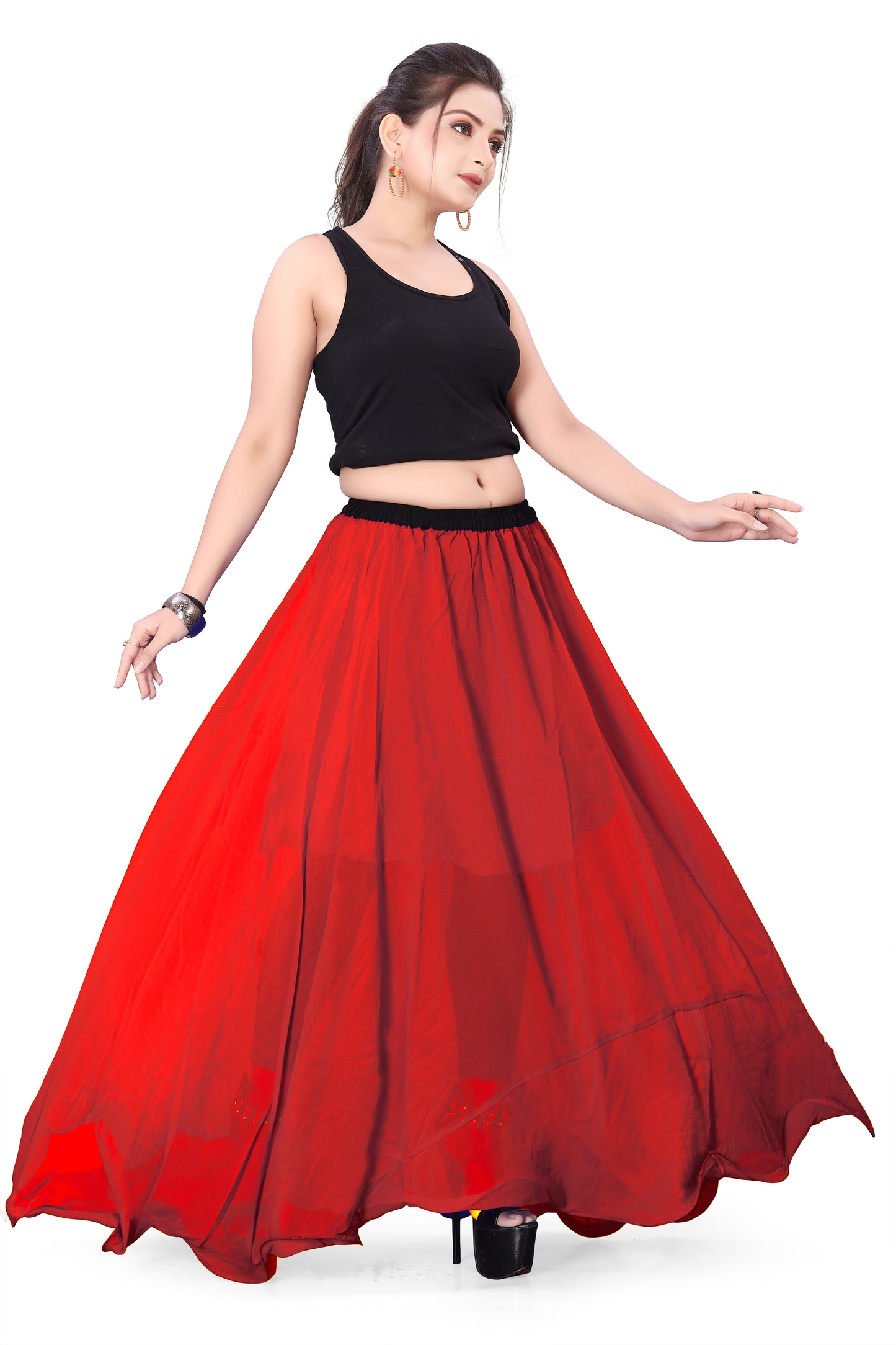 Chiffon Half Circle Belly Dance Skirt C13- Regular Size 1