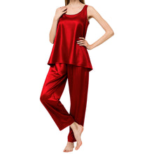 Satin Nightwear Top + Palazzo Set | Luxury Pajamas S-3XL | 41 Colors S21